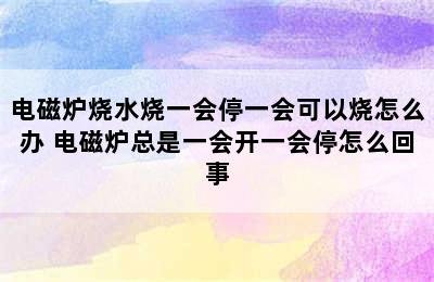 电磁炉烧水烧一会停一会可以烧怎么办 电磁炉总是一会开一会停怎么回事